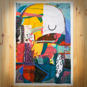 Happy Abstract Face 03 - Original painting on paper A3