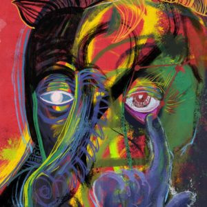 Abstract Face Eye Finger - Digital art download for printing